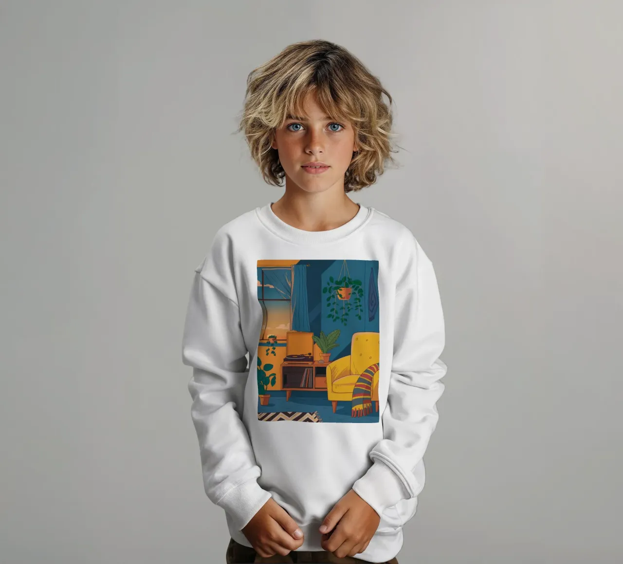 Coin lecture confortable le soir sweat enfant de Thistle Bloom