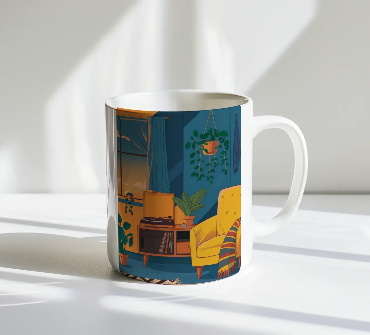 Coin lecture confortable le soir mug en céramique de Thistle Bloom