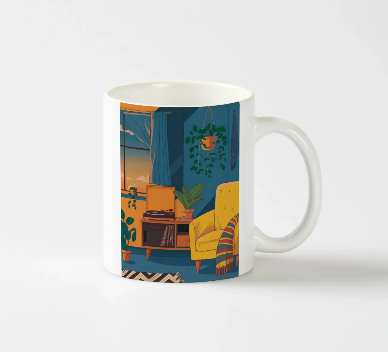 Coin lecture confortable le soir mug en céramique de Thistle Bloom