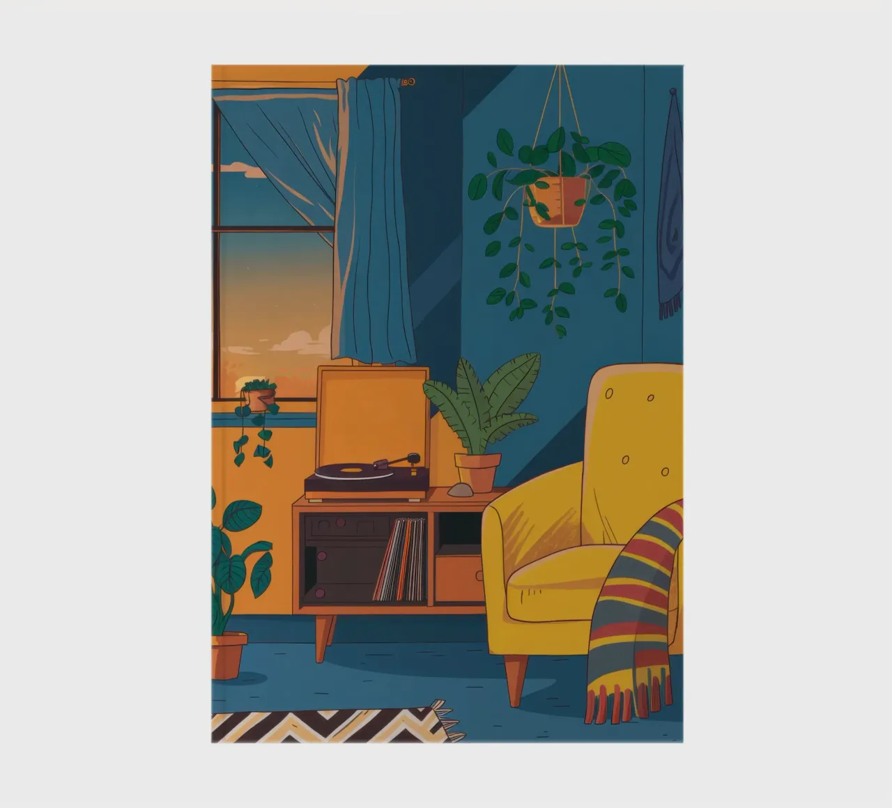 Coin lecture confortable le soir carnet de notes de Thistle Bloom