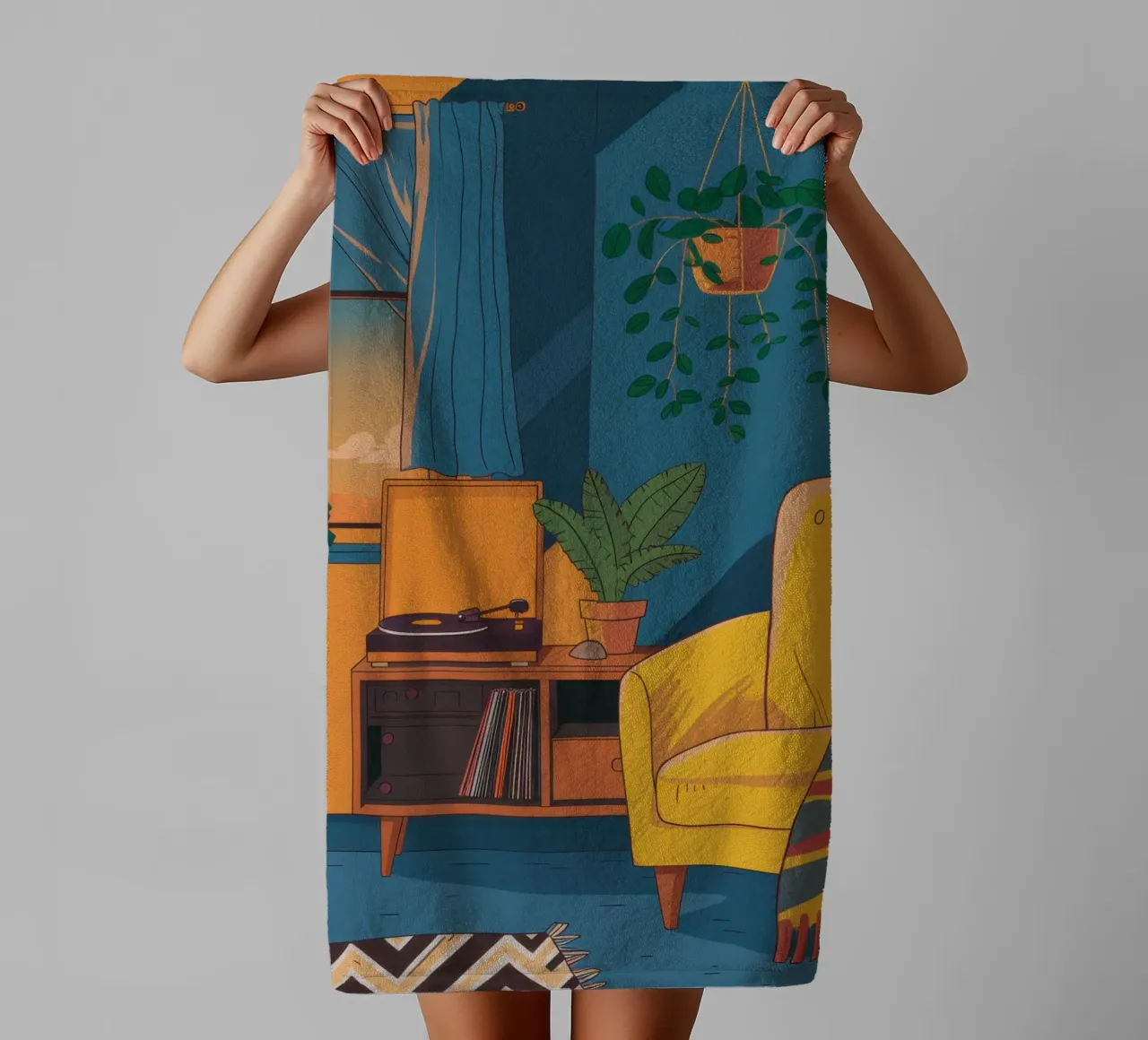 Coin lecture confortable le soir serviette de bain de Thistle Bloom