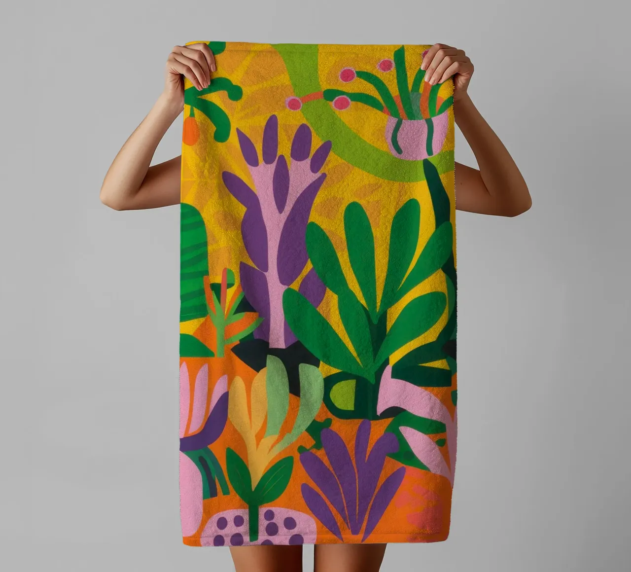 Vivid Garden Abundance towel by Line Fable