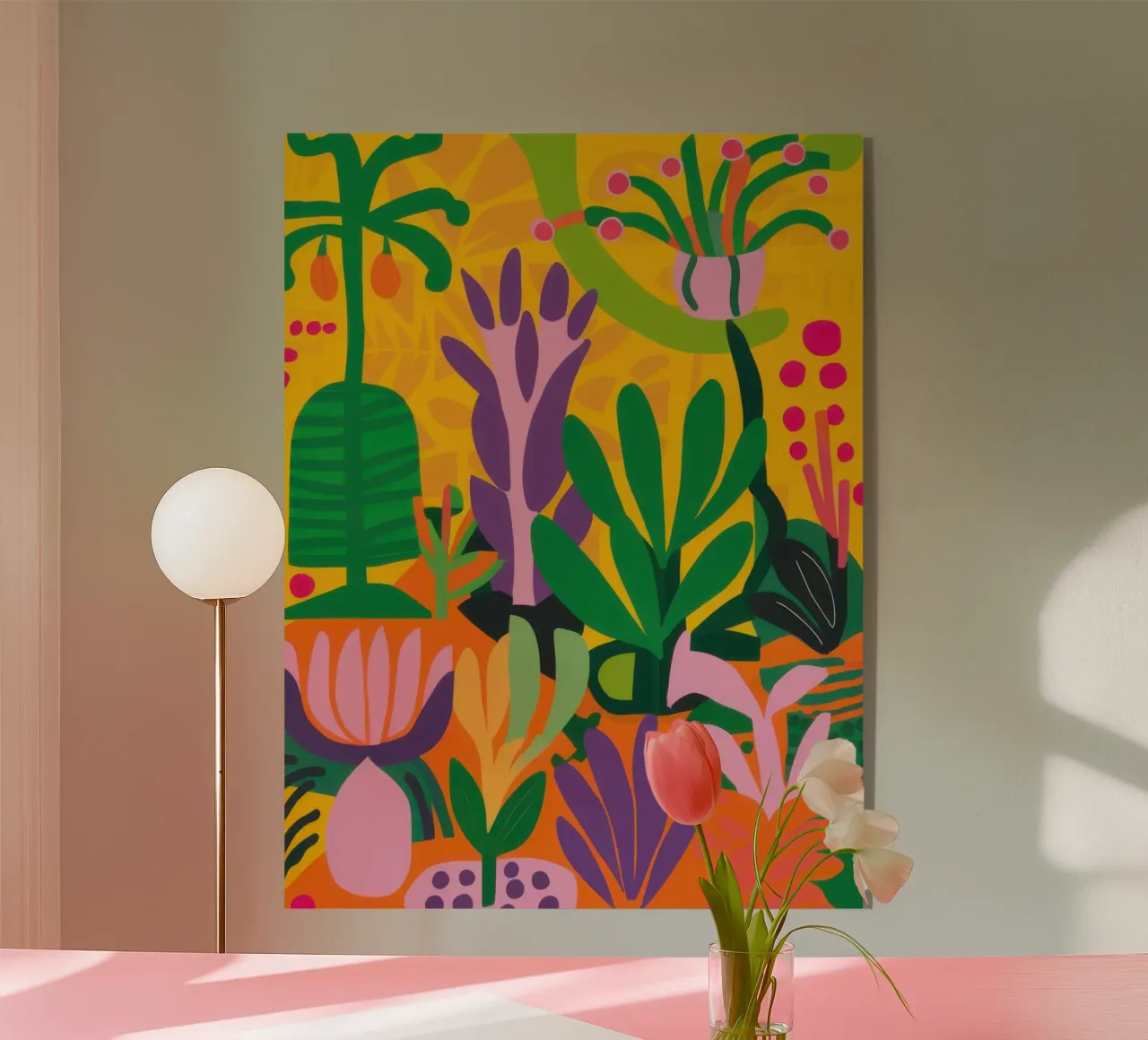 Levendige tuin overvloed acryl van Line Fable
