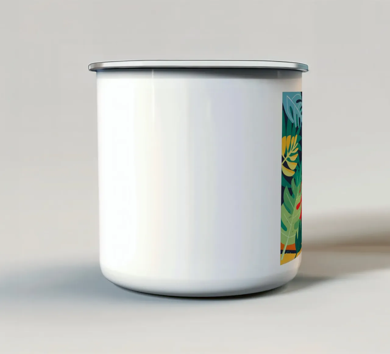 Collage di foglie di mezzanotte tazza in smalto da Obs Canvas