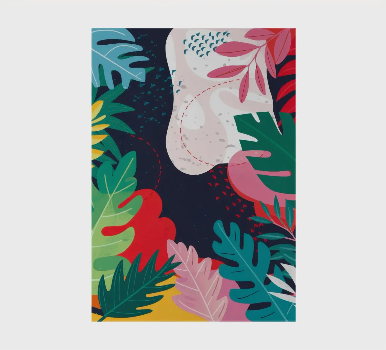Midnight Leaf Collage notebook by Obs Canvas