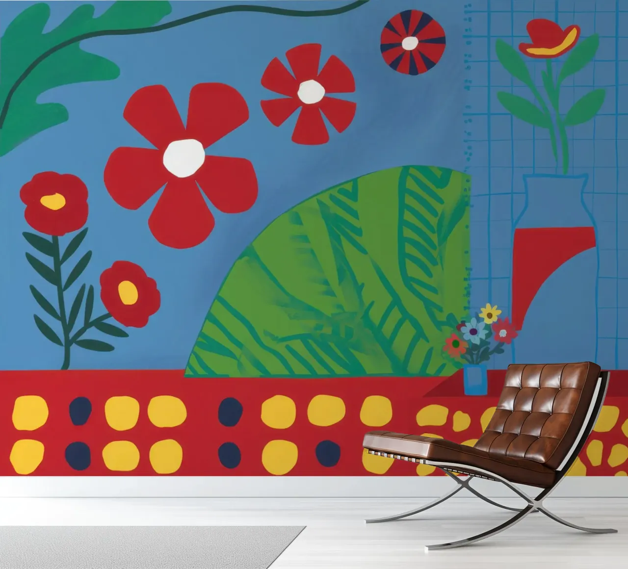 Naive Red Blooms photo wallpaper by Lunar Valentina