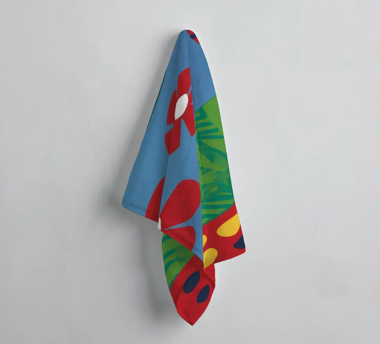 Naive Red Blooms towel by Lunar Valentina