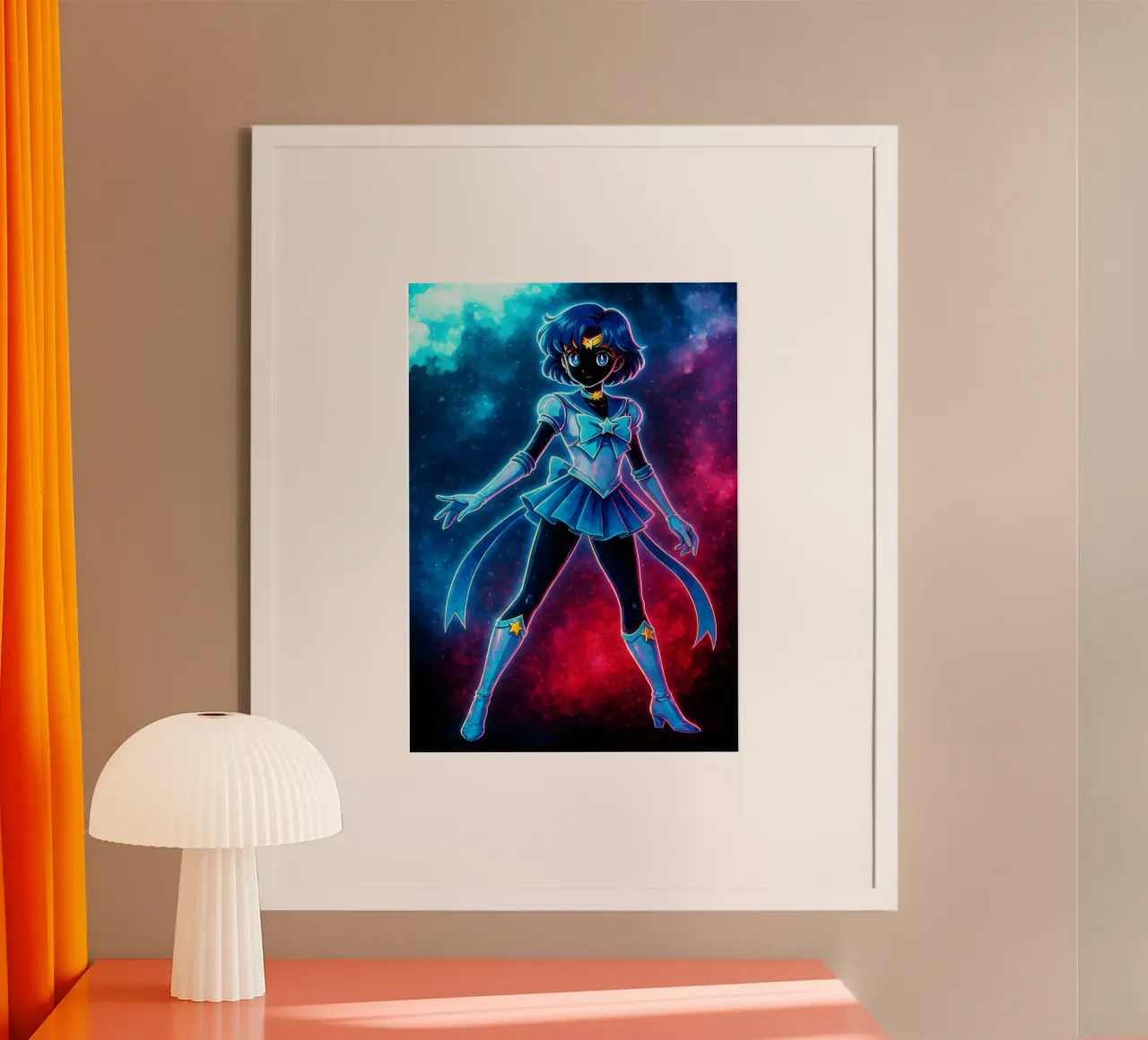 Soul Of Sailor Moon MERCURY poster con telaio in legno da DGSoulheroes