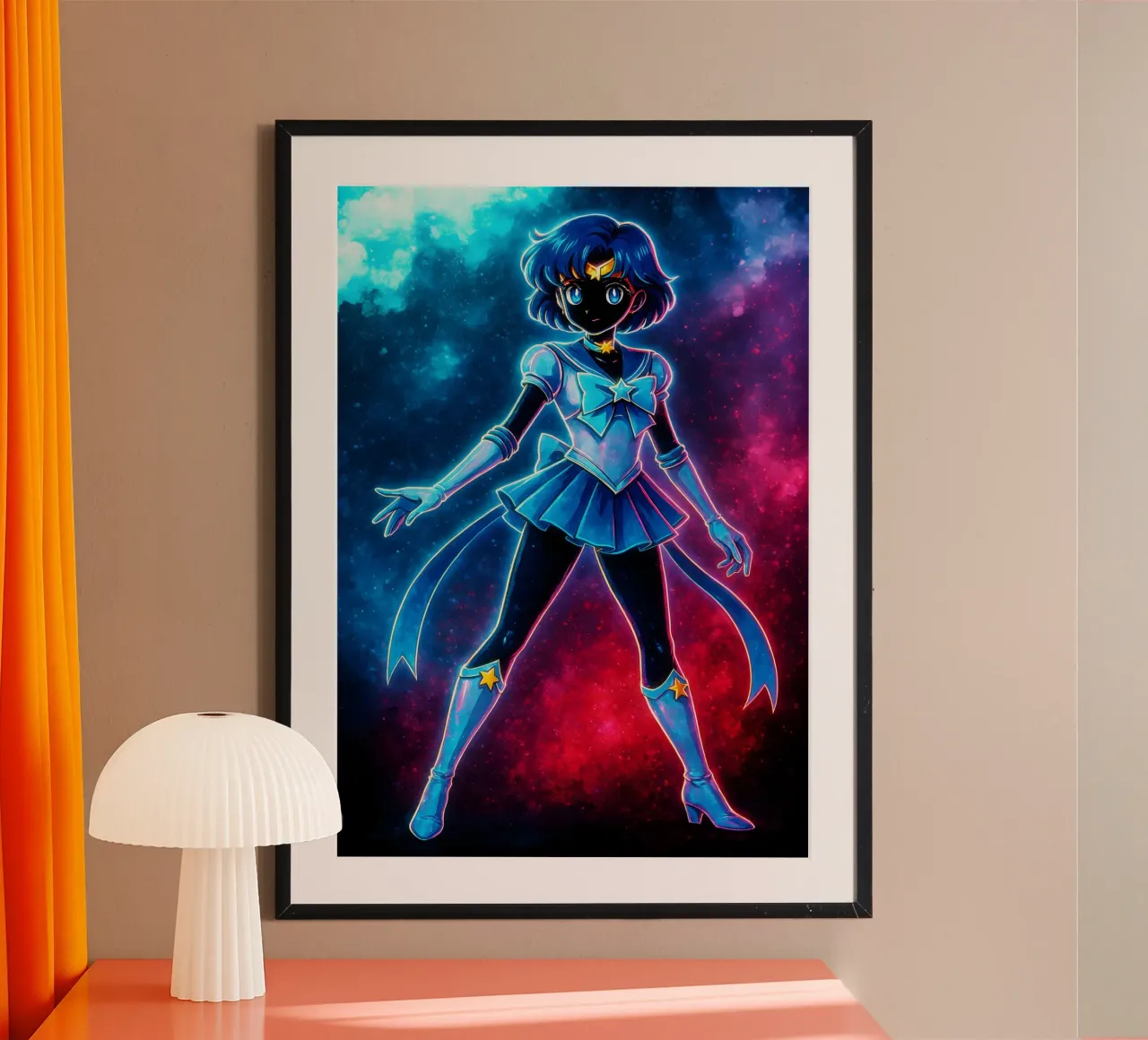 Soul Of Sailor Moon MERCURY poster con telaio in legno da DGSoulheroes