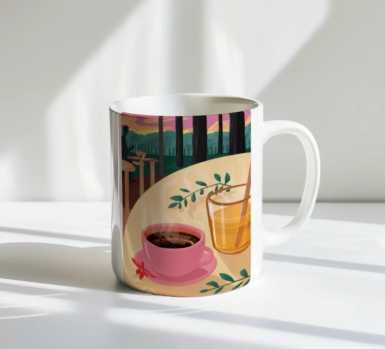 Colazione sulla terrazza all'alba tazza in ceramica da Thistle Bloom