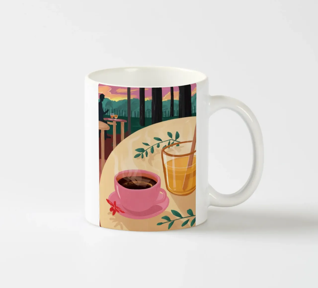 Colazione sulla terrazza all'alba tazza in ceramica da Thistle Bloom