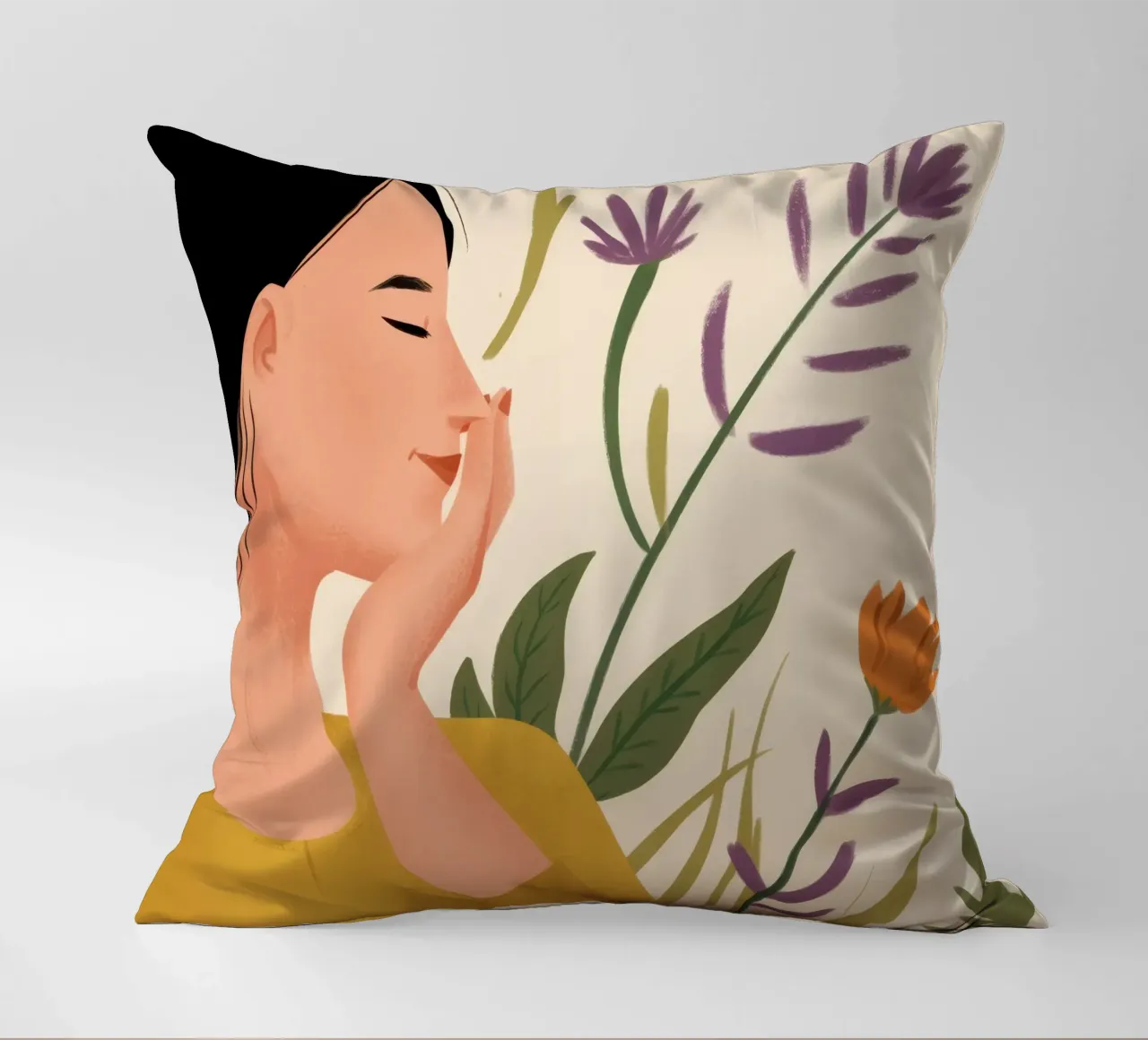 Sogno profumato di fiori cuscino da Line Fable