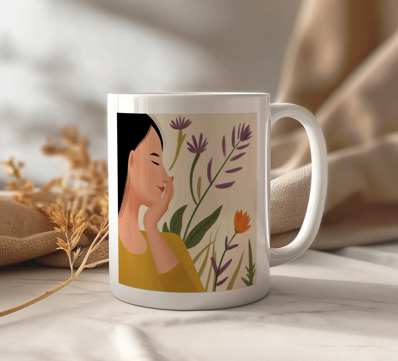 Sogno profumato di fiori tazza in ceramica da Line Fable