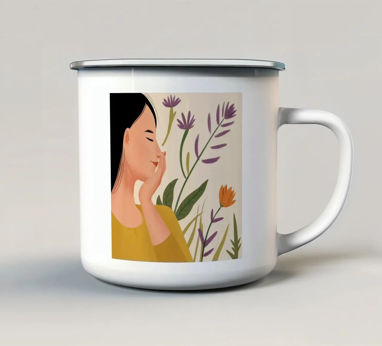 Sogno profumato di fiori tazza in smalto da Line Fable