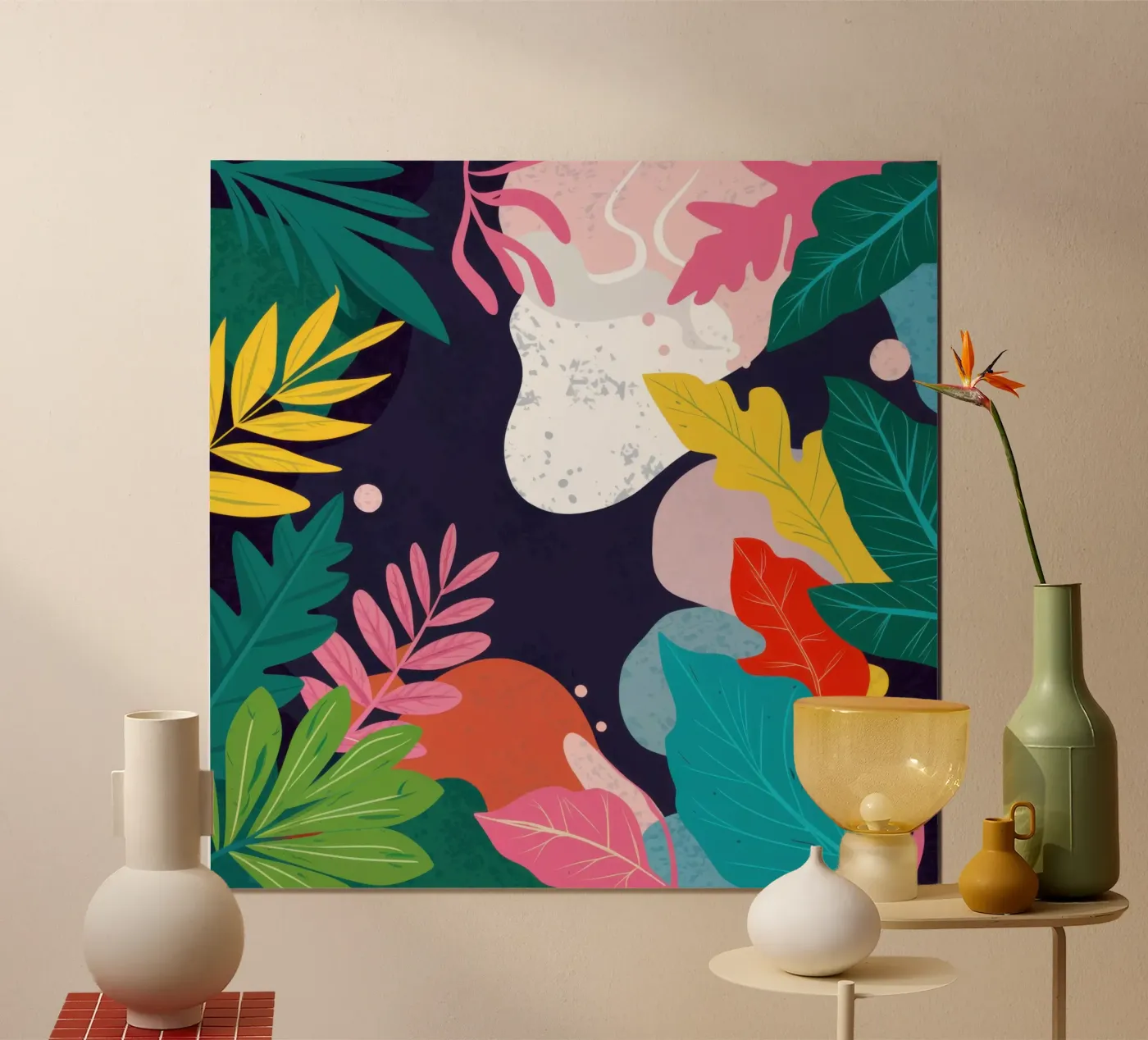Notte tropicale lunatica poster da Obs Canvas
