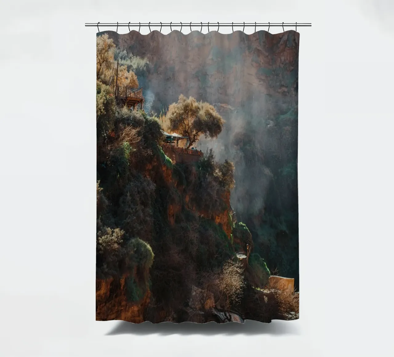 valley vegetation shower curtain by animal story home