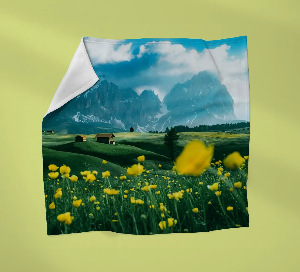 wildflowers greenery fleece blanket by animal story home