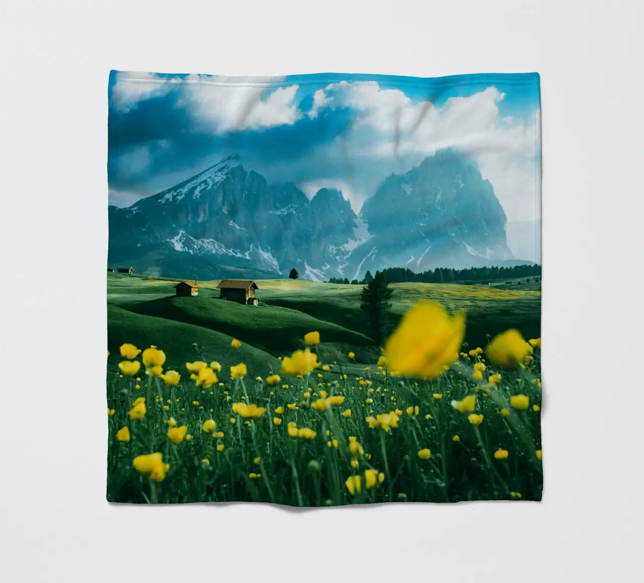 wildflowers greenery fleece blanket by animal story home