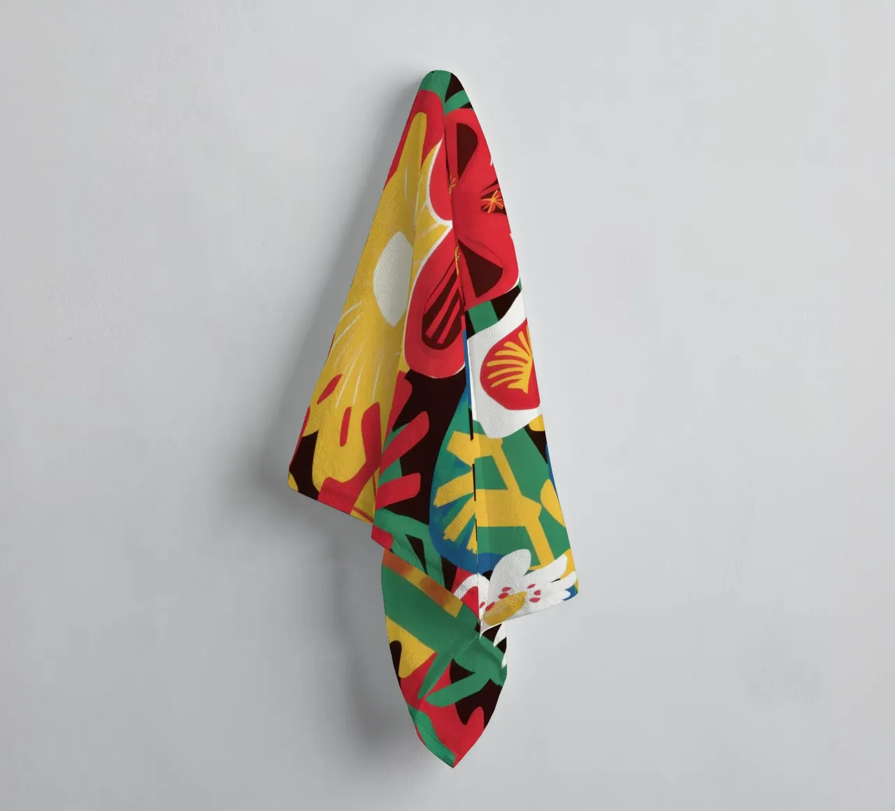 Chaotic Floral Fiesta towel by Line Fable