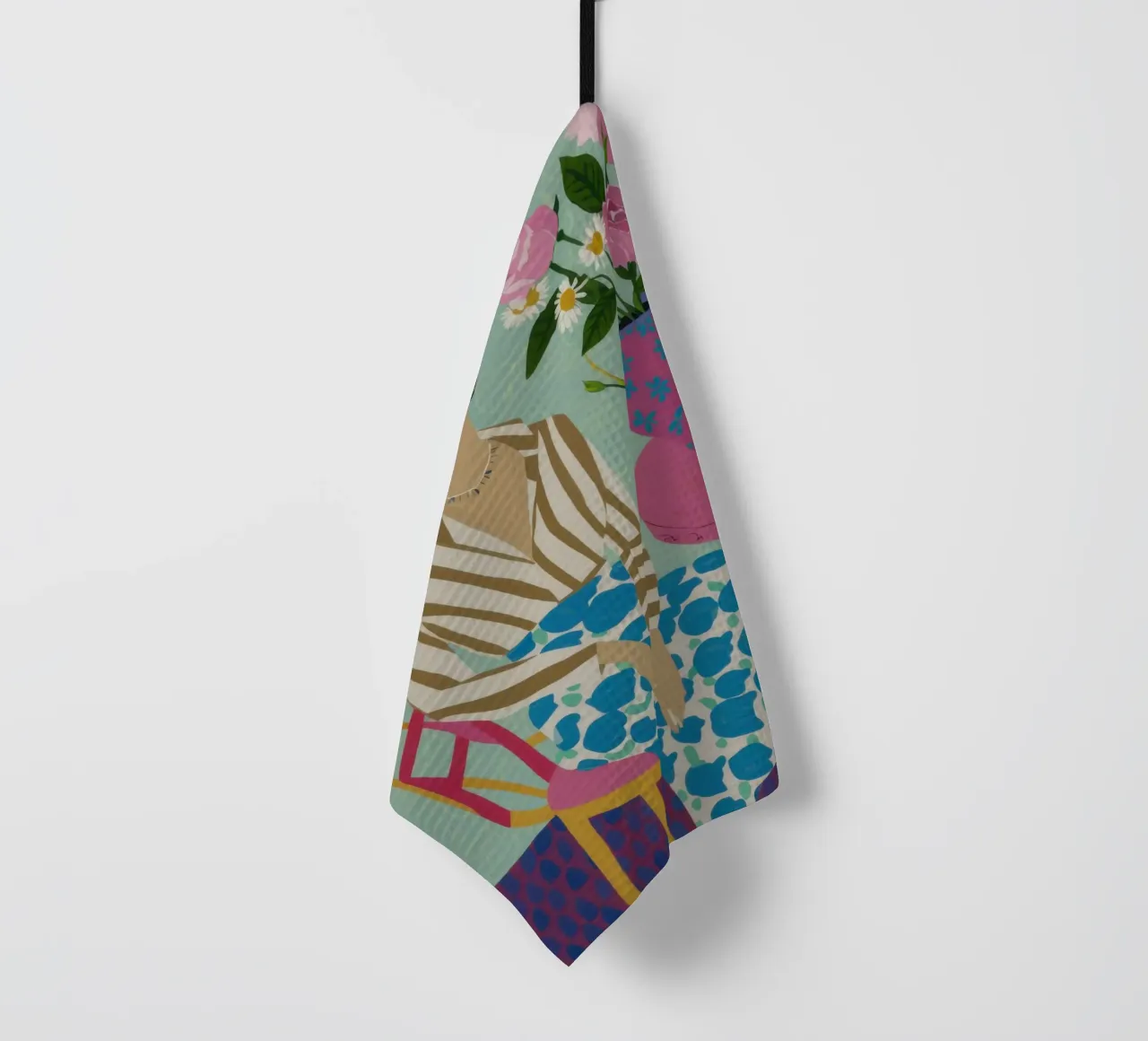 Modern Floral Muse tea towel by Lunar Valentina