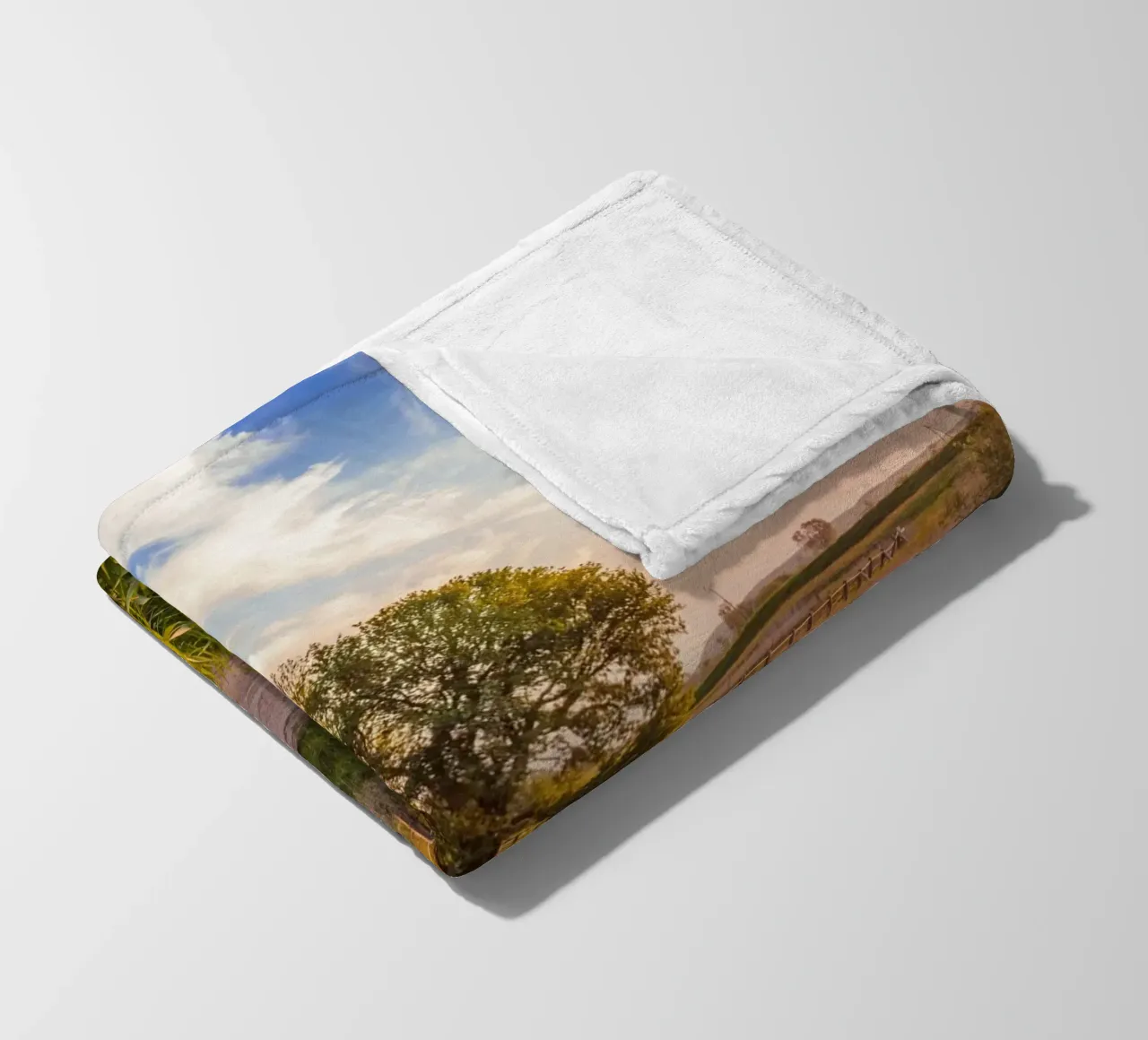 path grass clouds Fleecedecke von animal story home