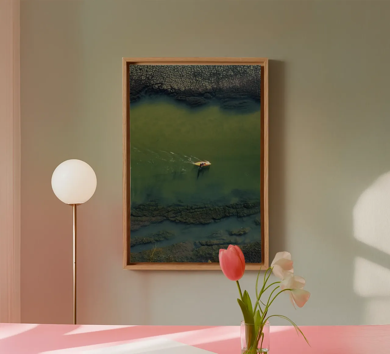 shoreline wetland tela con Cornice a cassetta da animal story home