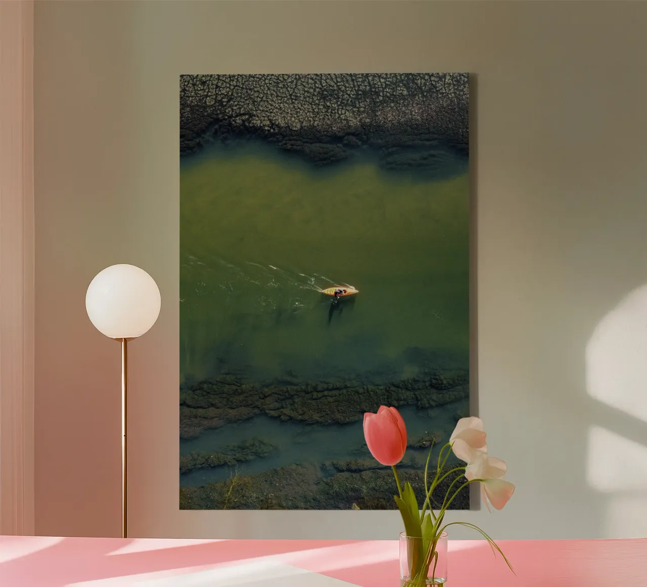 shoreline wetland tela con Cornice a cassetta da animal story home
