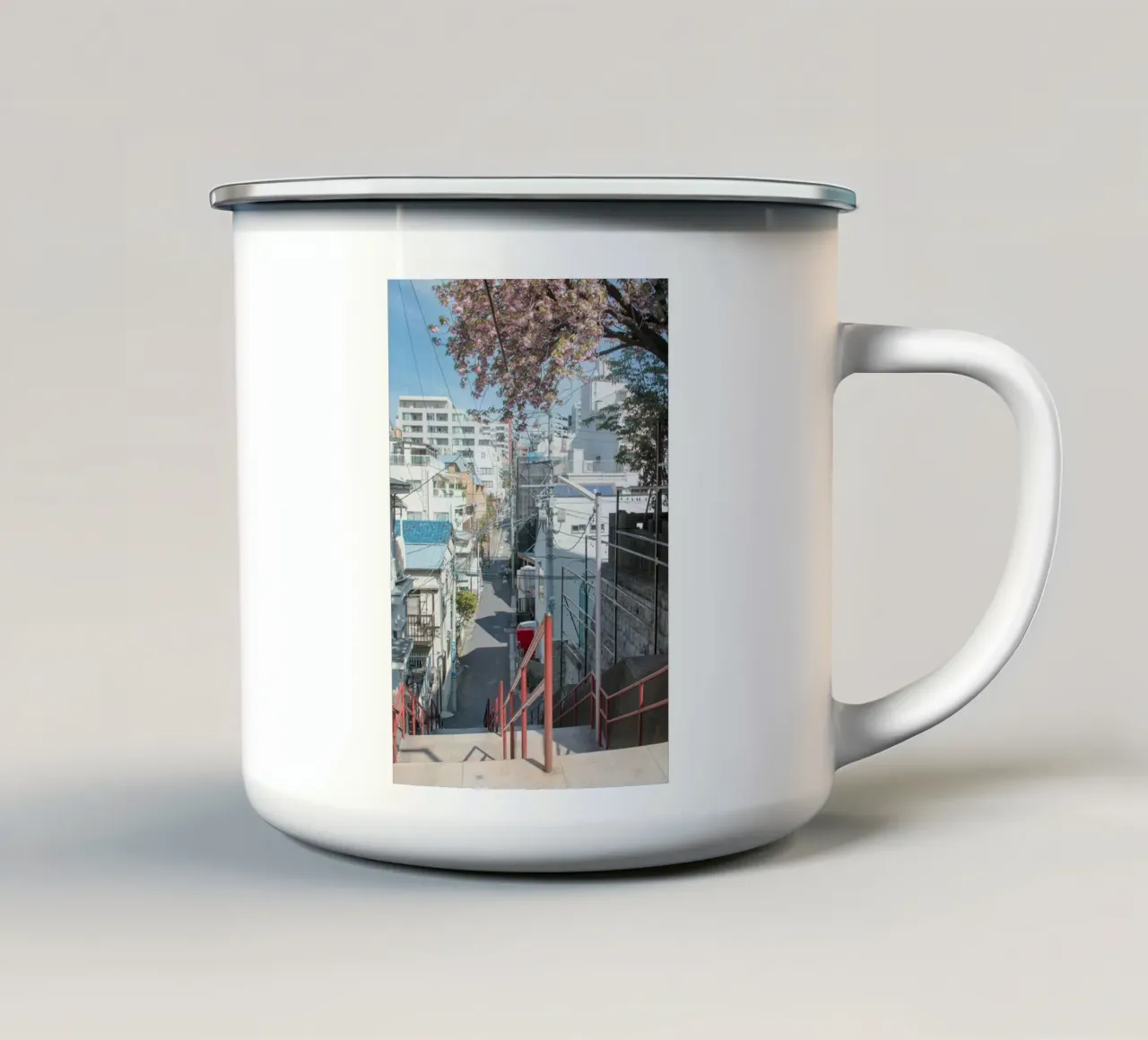 power lines fence street tazza in smalto da animal story home
