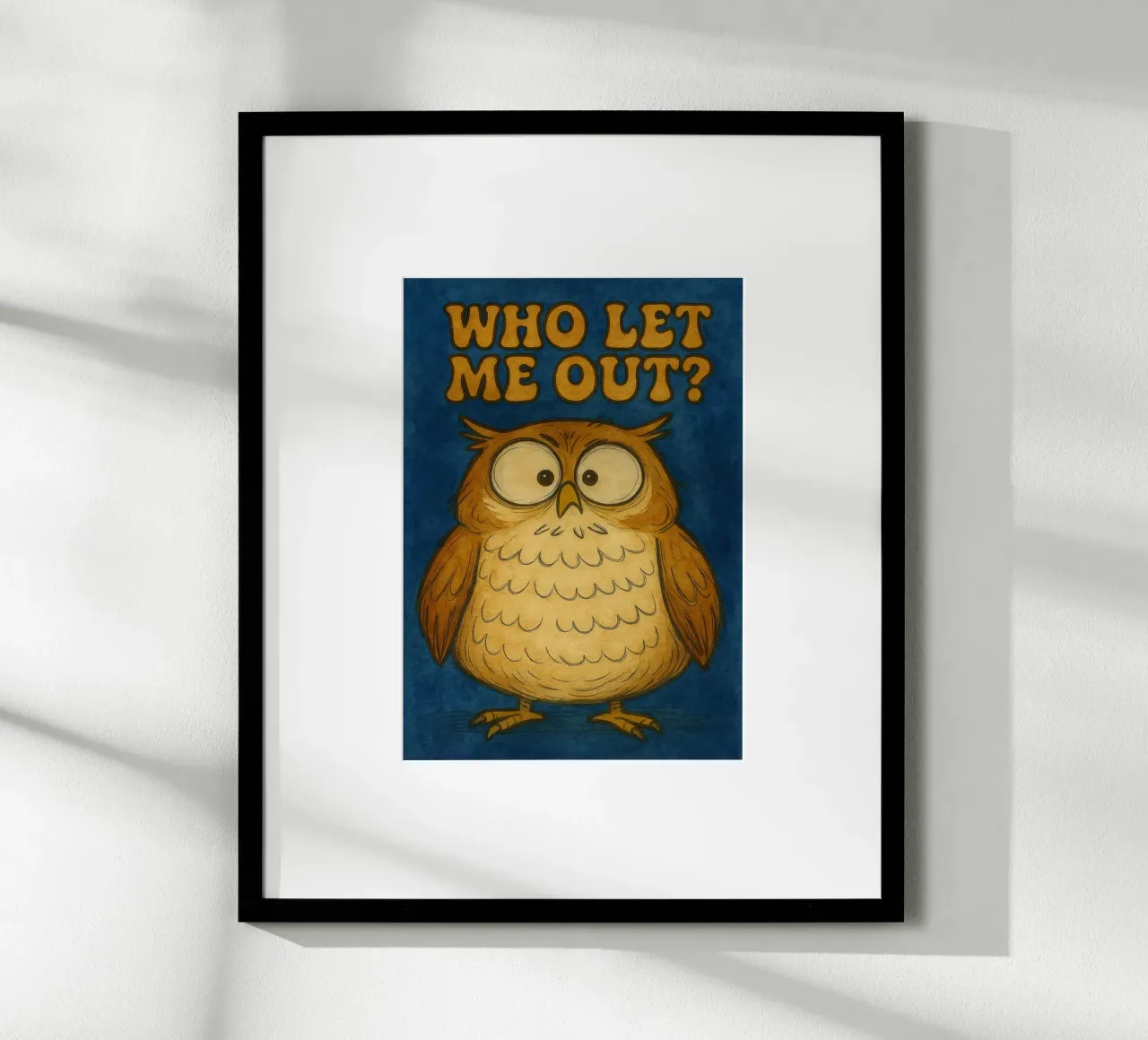 che mi ha fatto uscire pittura di gufo poster con telaio in alluminio da Goldend
