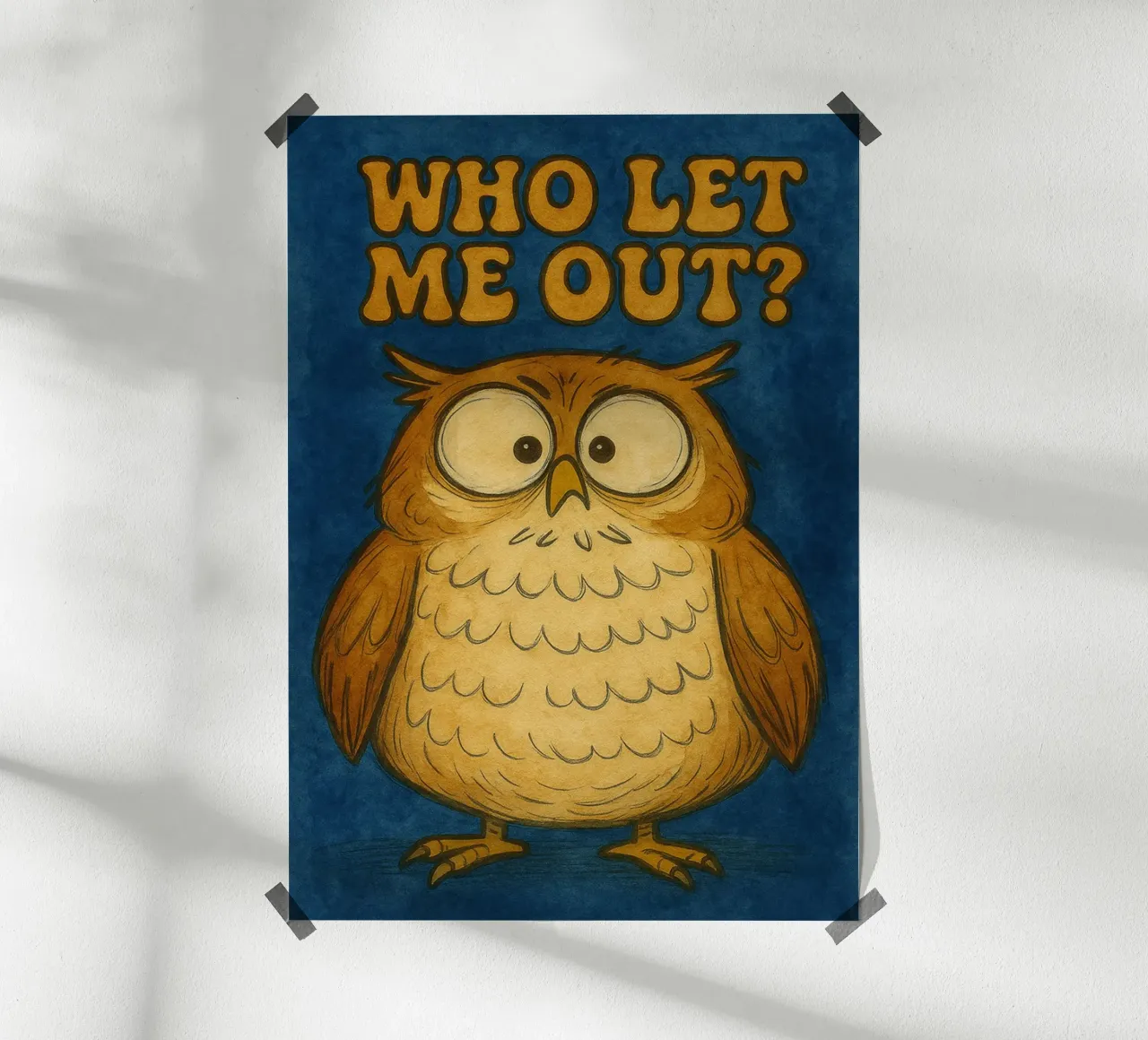 che mi ha fatto uscire pittura di gufo poster con telaio in alluminio da Goldend