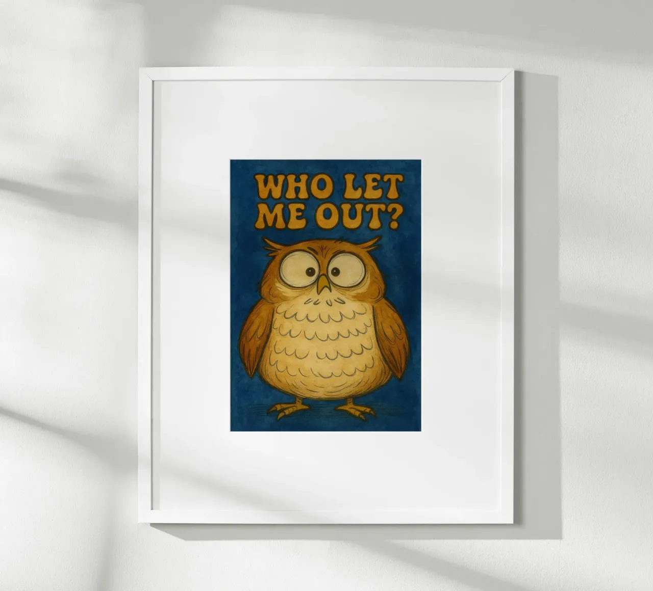 che mi ha fatto uscire pittura di gufo poster con telaio in alluminio da Goldend
