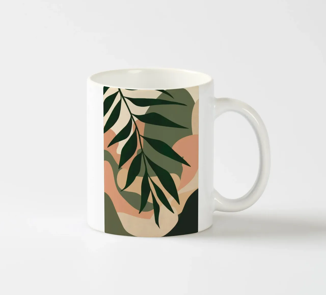 Earthy Leaf Simplicity ceramic mug by Line Fable