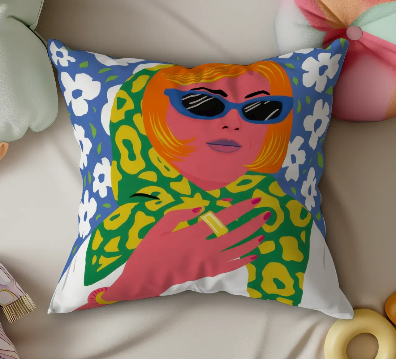 Chic Daisy Scarf decorative cushion by Lunar Valentina