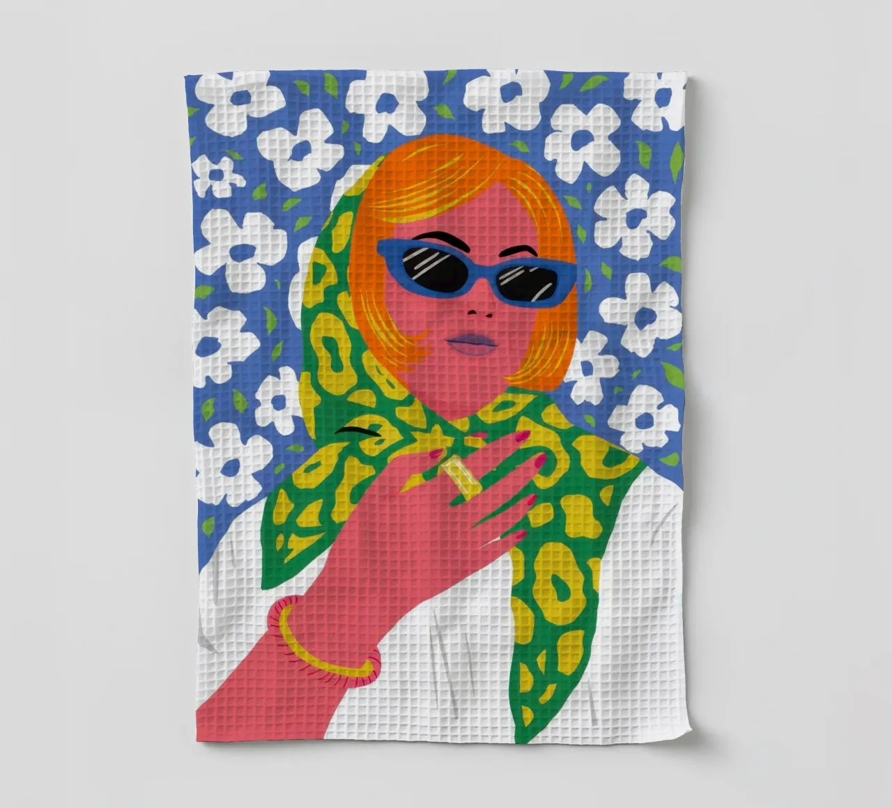 Chic Daisy Scarf tea towel by Lunar Valentina