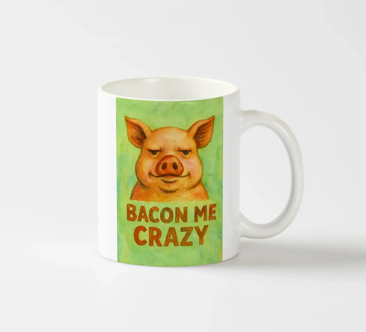 bacon me crazy pig art painting tazza in ceramica da Mutiaram