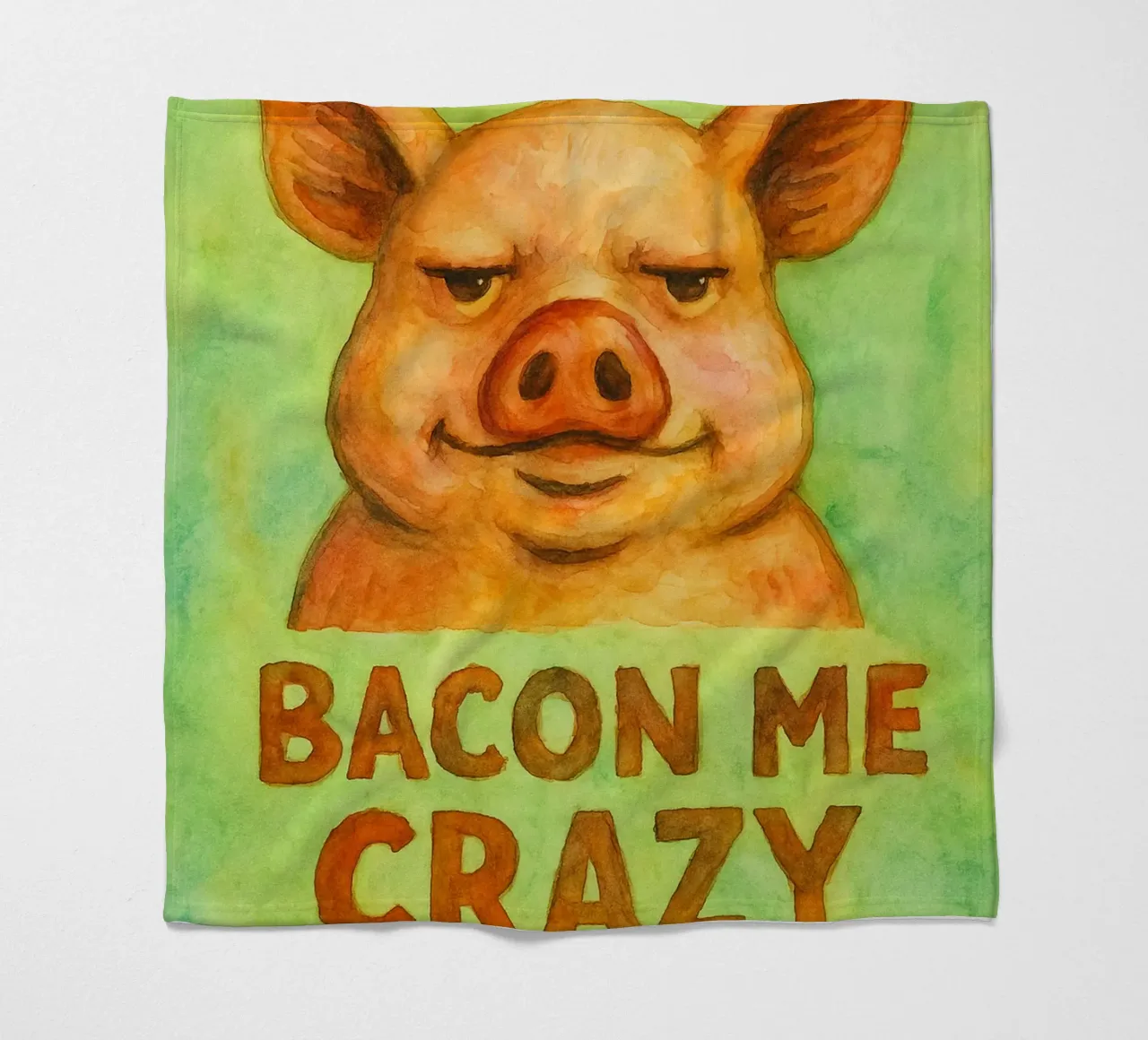 bacon me crazy pig art painting coperta in pile da Mutiaram