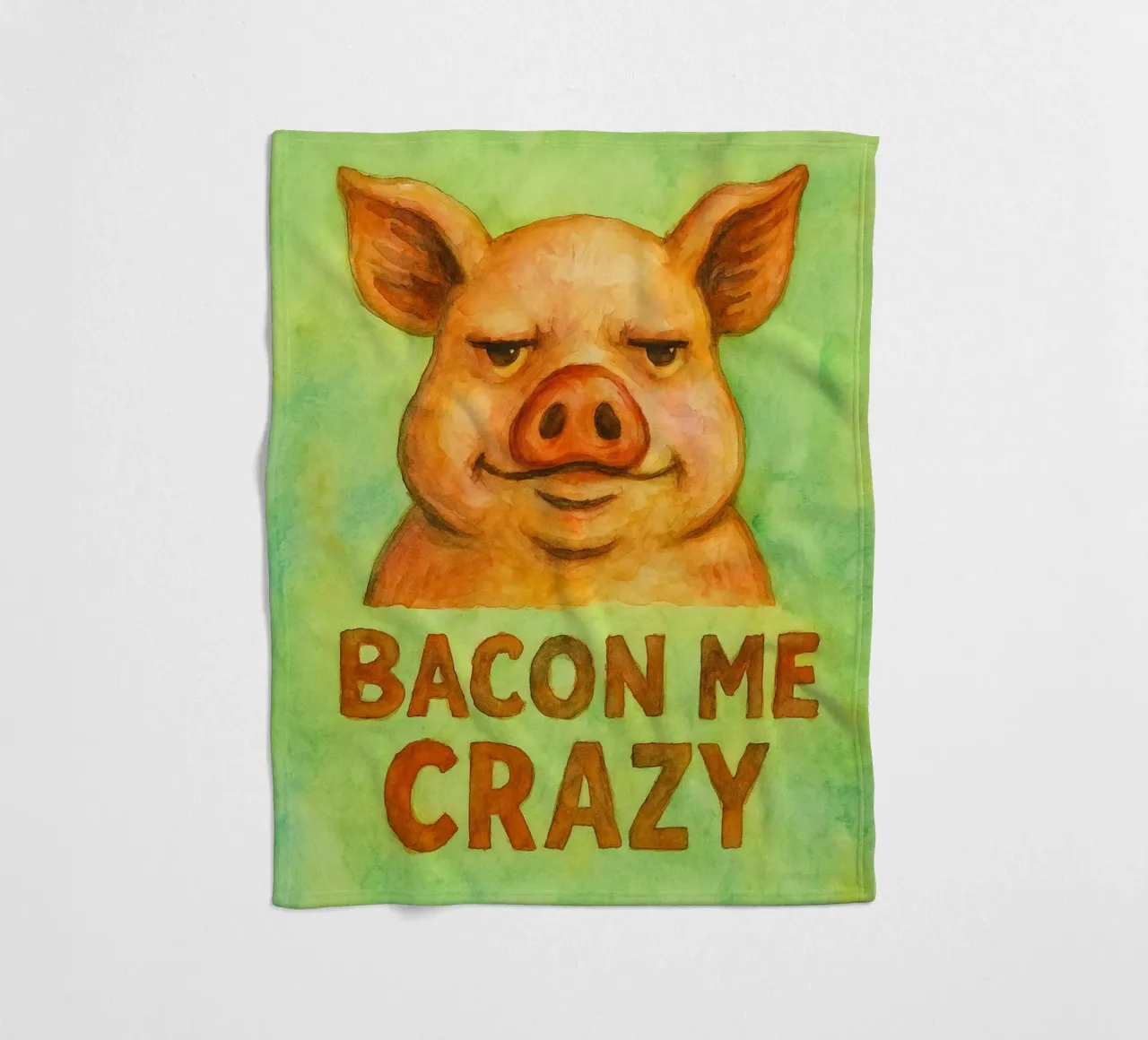 bacon me crazy pig art painting coperta in pile da Mutiaram