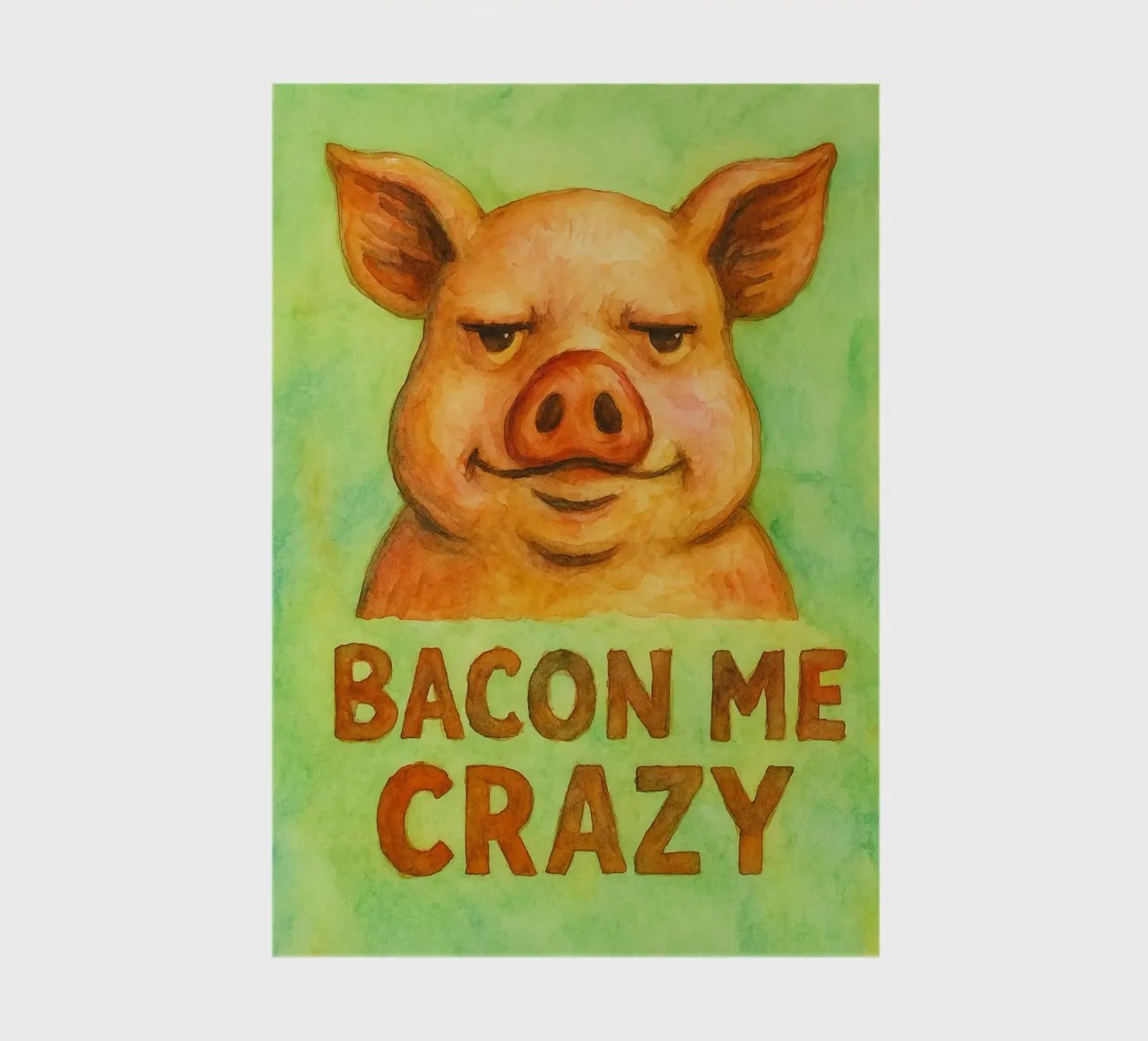 bacon me crazy pig art painting notebook by Mutiaram