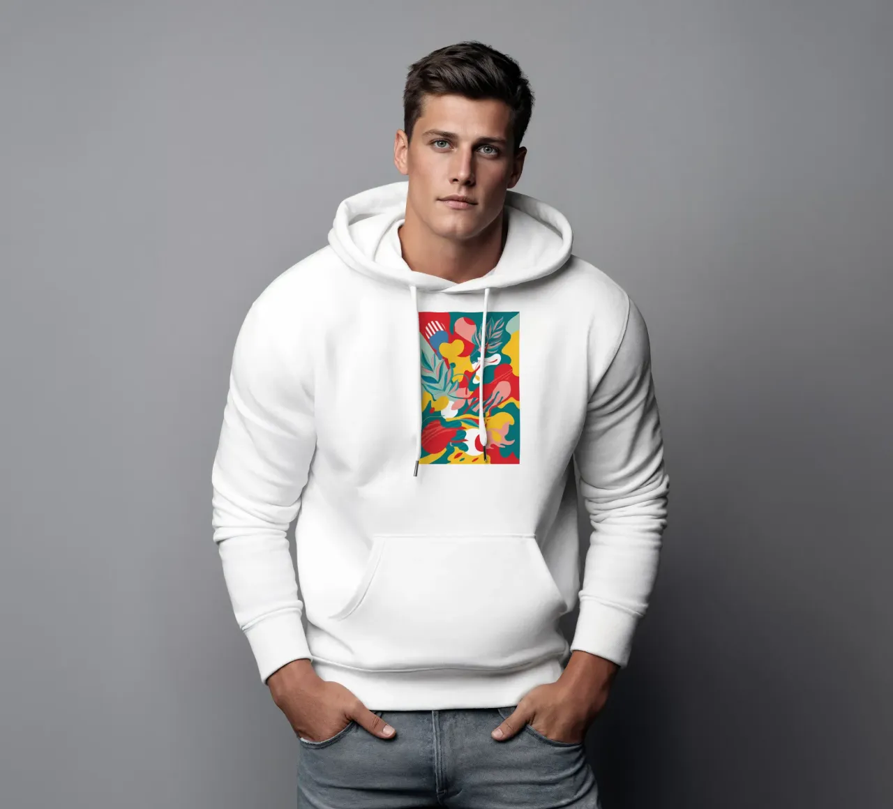 Fioritura aviaria astratta felpa con cappuccio da Line Fable