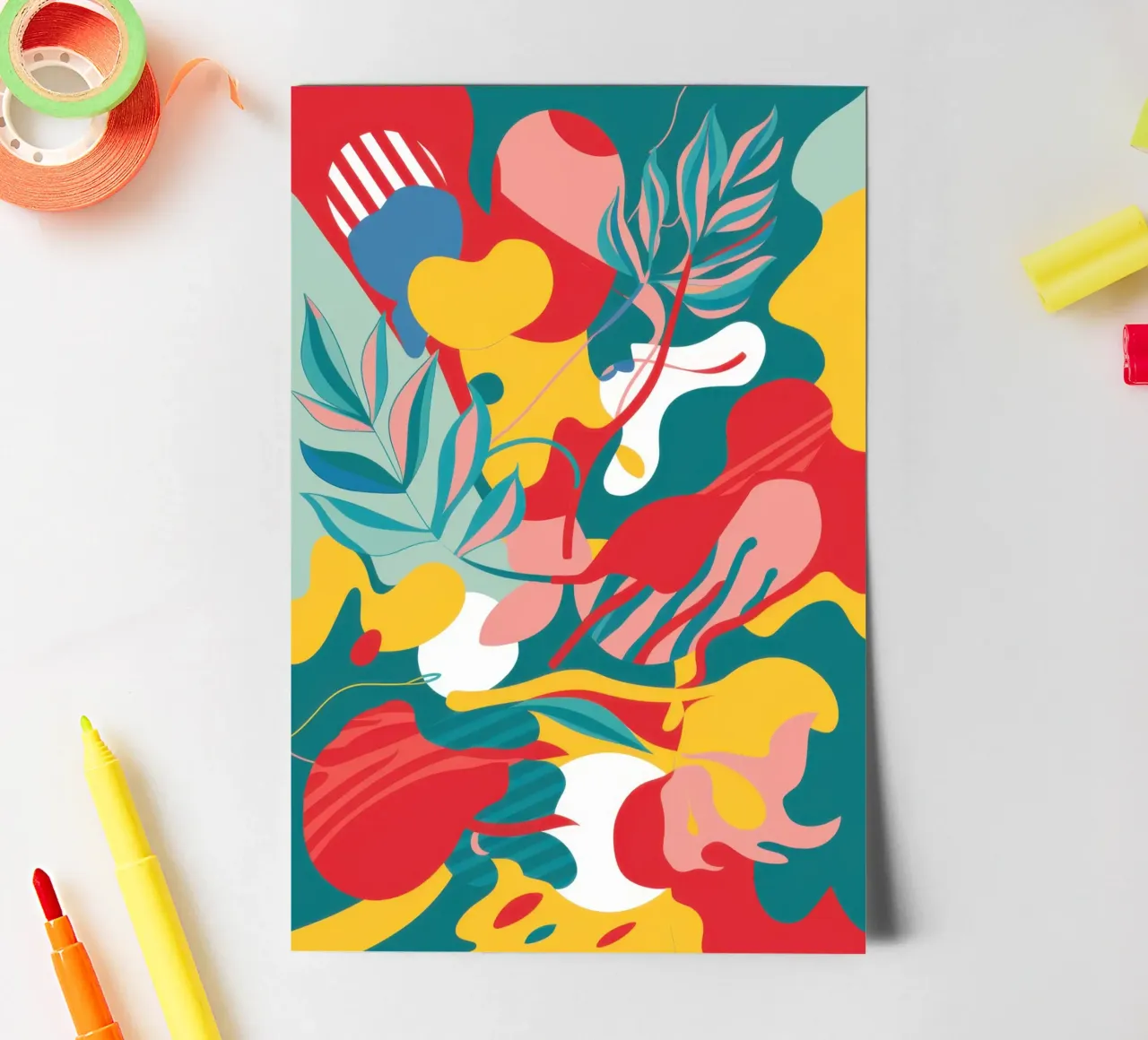 Abstract Avian Bloom sticker sheet by Line Fable