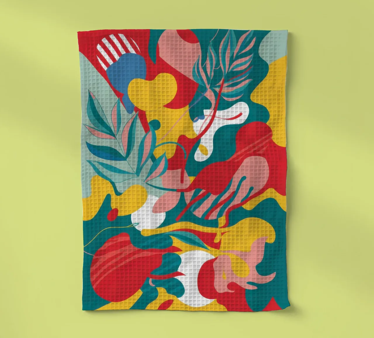 Abstract Avian Bloom tea towel by Line Fable