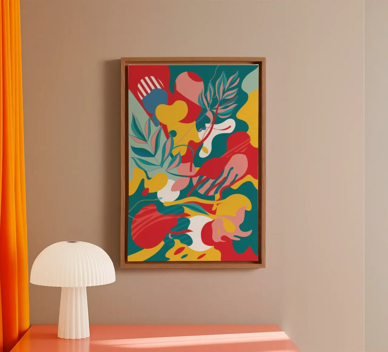 Abstracte bloei van vogels canvas van Line Fable