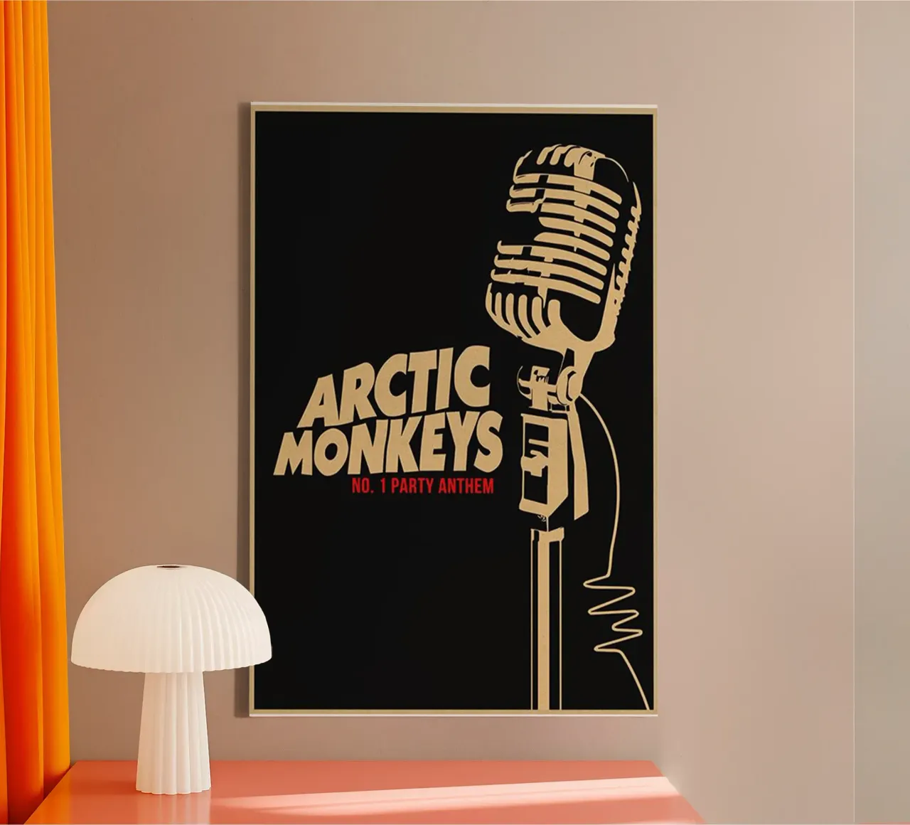 No. 1 Party Anthem Arctic Monkeys Mic canvas met Baklijst van ASGONY