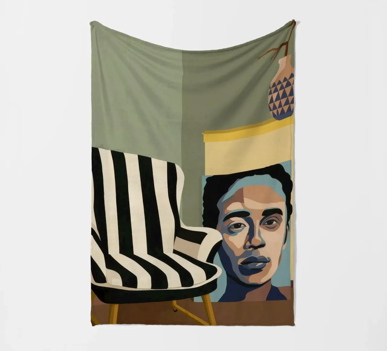 Artful Interior Stillness fleece blanket by Lunar Valentina