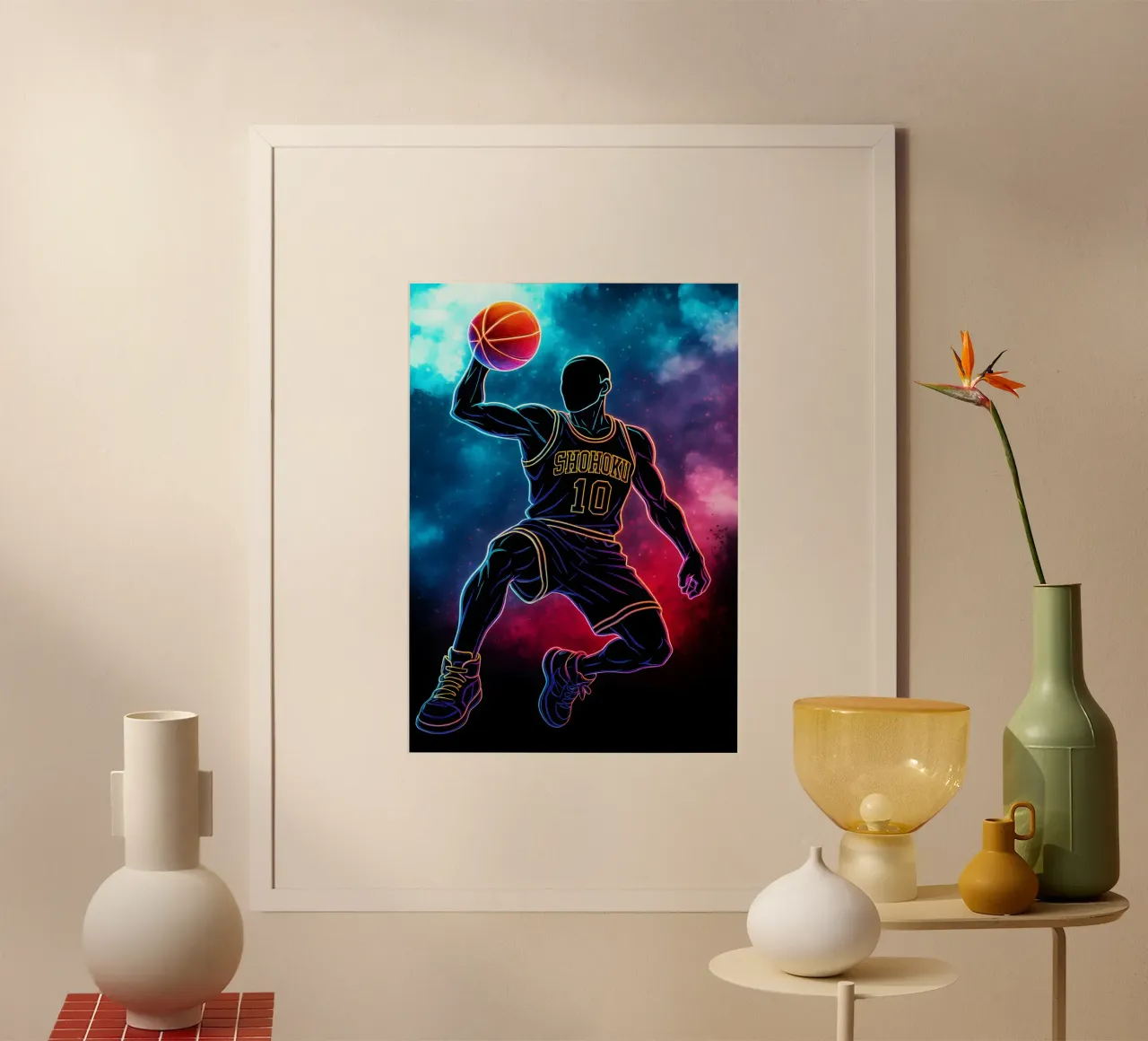 Soul Of Slam Dunk Hanamichi Sakuragi poster con telaio in legno da DGSoulheroes