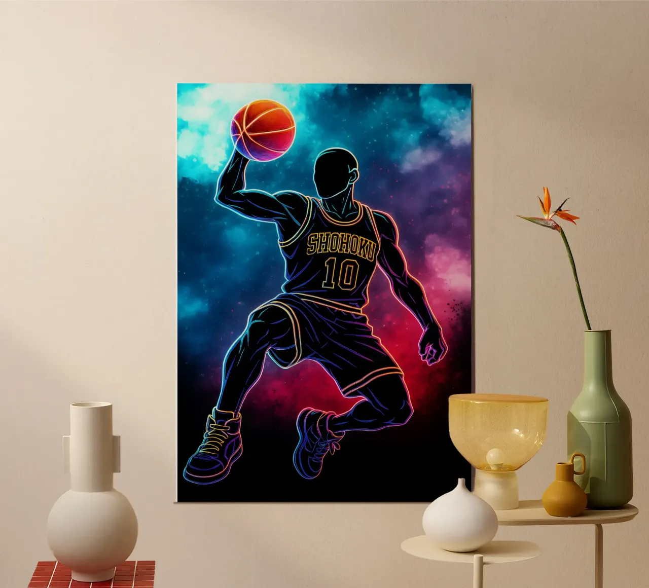 Soul Of Slam Dunk Hanamichi Sakuragi poster con telaio in legno da DGSoulheroes