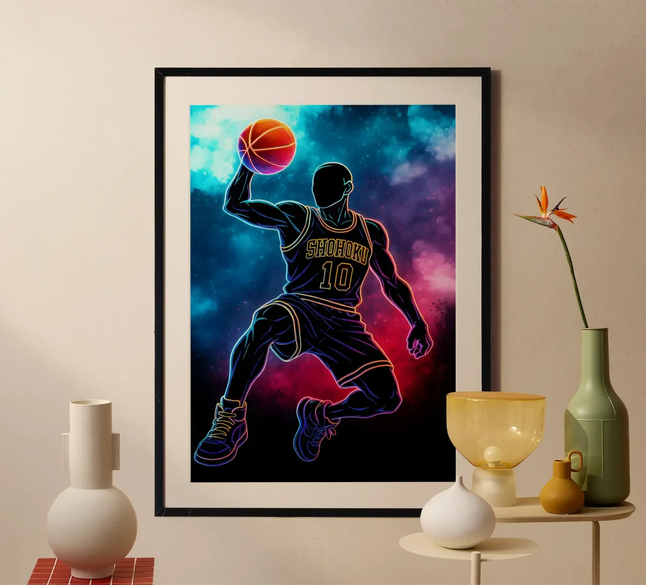 Soul Of Slam Dunk Hanamichi Sakuragi poster con telaio in legno da DGSoulheroes