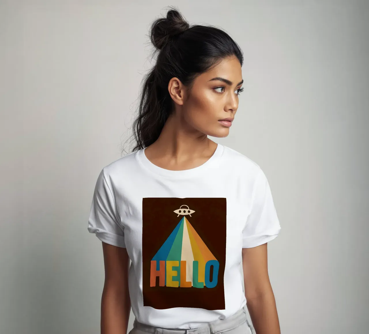 UFO retrò Hello Art t-shirt da 🥝 KIWI STORE