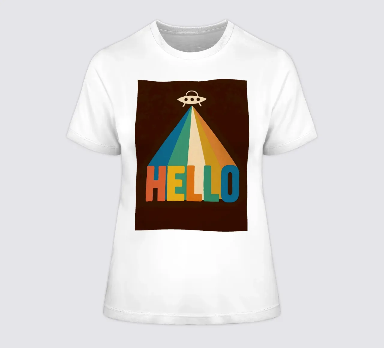 UFO retrò Hello Art t-shirt da donna da 🥝 KIWI STORE