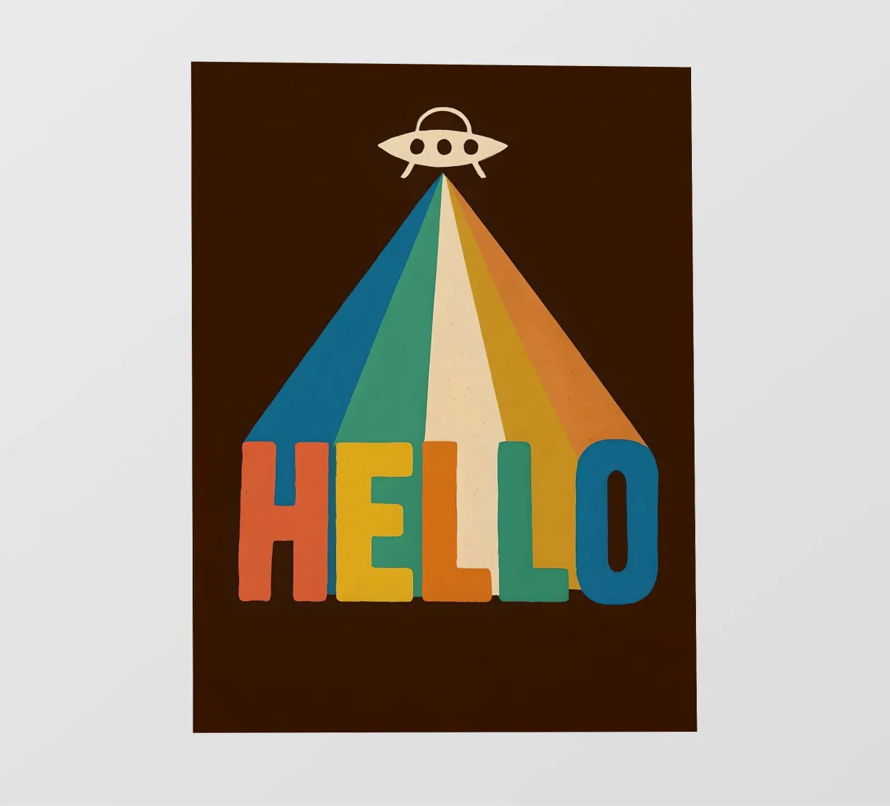 Retro UFO Hello Art papel para pared de 🥝 KIWI STORE
